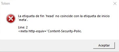 Mensaje de error al emitir factura electrónica
