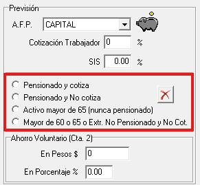 Opciones previsionales versión 6.5b